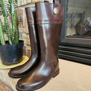 Banana Republic Vegan Riding Boots Lined Two Toned Brown size 8